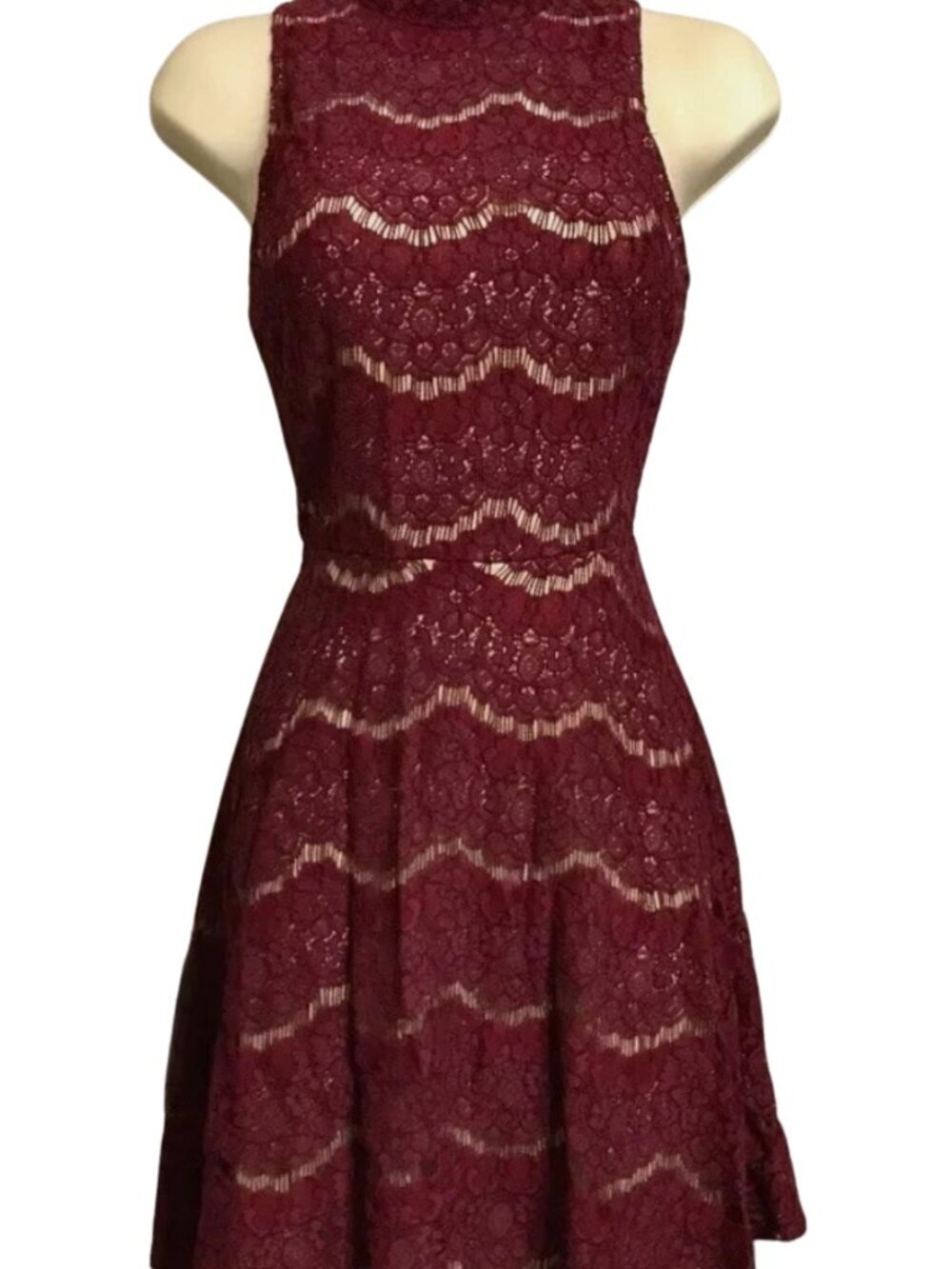Love Fire Burgundy Lace Dress